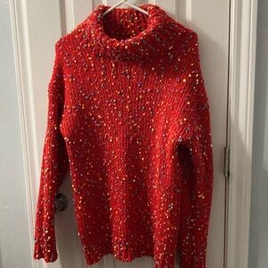 BiBi Red Speckled Turtleneck Sweater